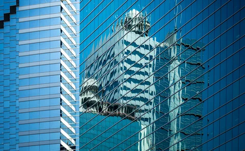 Reflection of office building