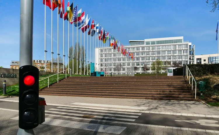 Council of Europe building red light