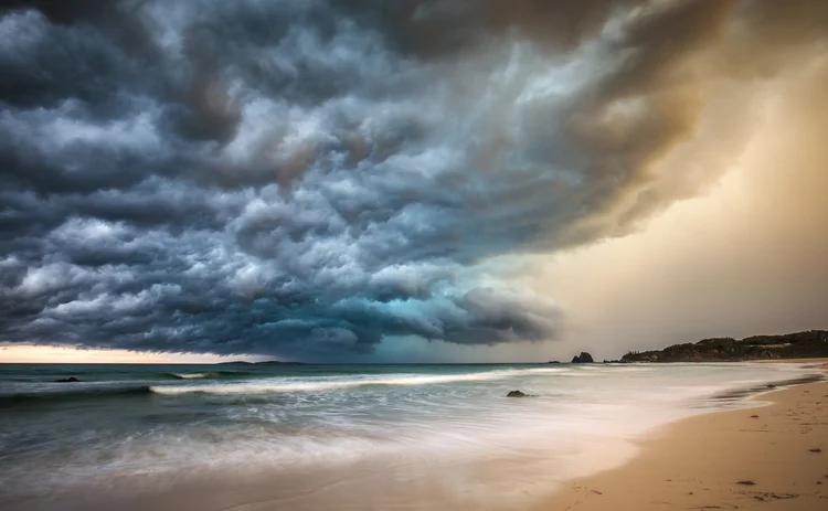 storm clouds over the sea