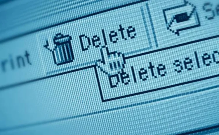 The delete button in computer software
