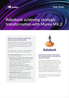 Case study: Rabobank achieving strategic transformation with Murex MX.3