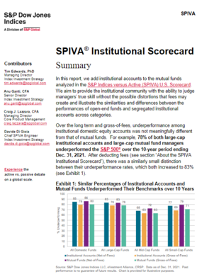 SPIVA® institutional scorecard