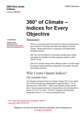 360° of climate: indices for every objective